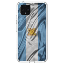 DistinctInk® Clear Shockproof Hybrid Case for Apple iPhone / Samsung Galaxy / Google Pixel - Argentina Waving Flag