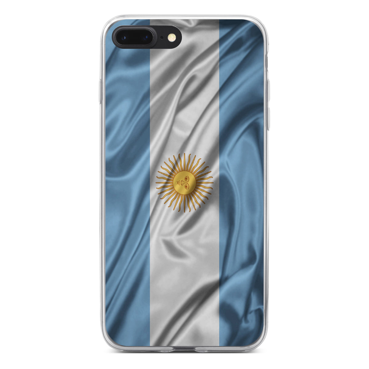 Argentina Waving Flag Clear Shockproof iPhone Case, view 6