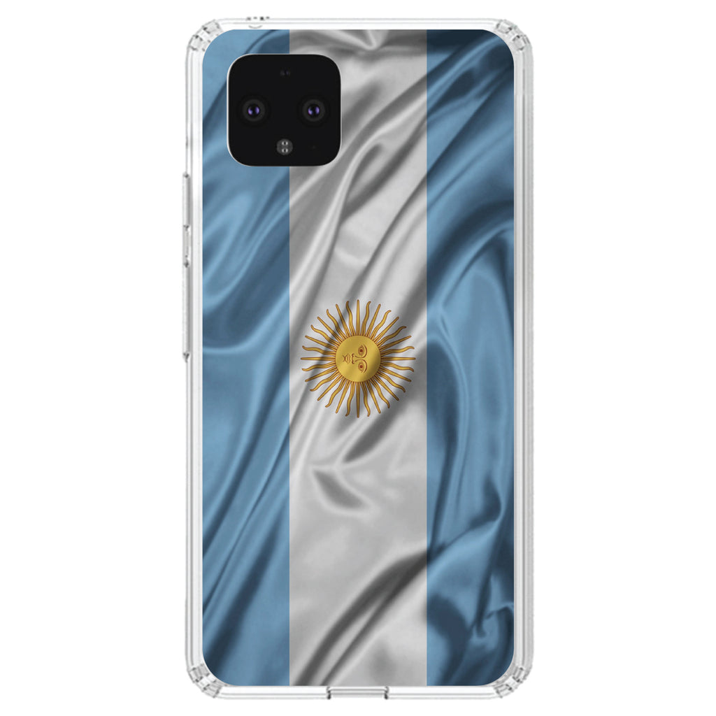 Argentina Waving Flag Clear Shockproof iPhone Case, view 24