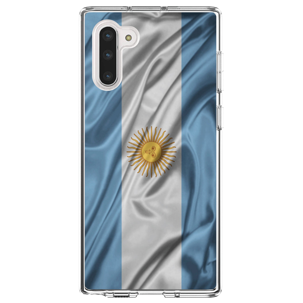 Argentina Waving Flag Clear Shockproof iPhone Case, view 9