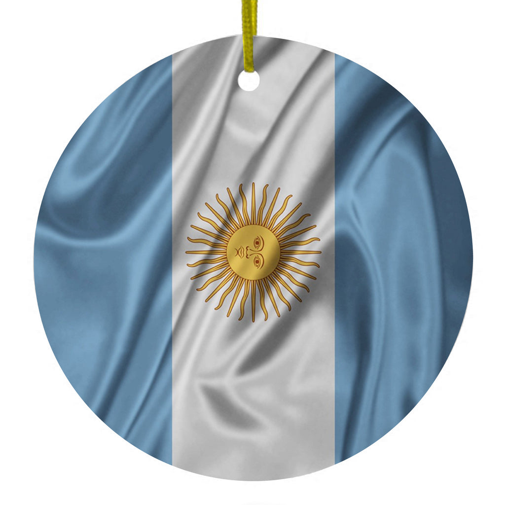 Argentina Waving Flag Ceramic Ornament