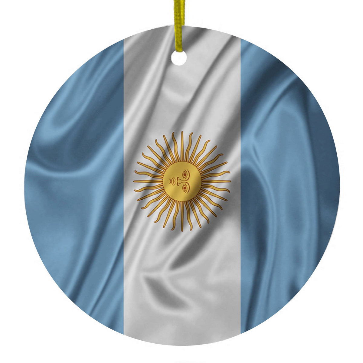 Argentina Waving Flag Ceramic Ornament