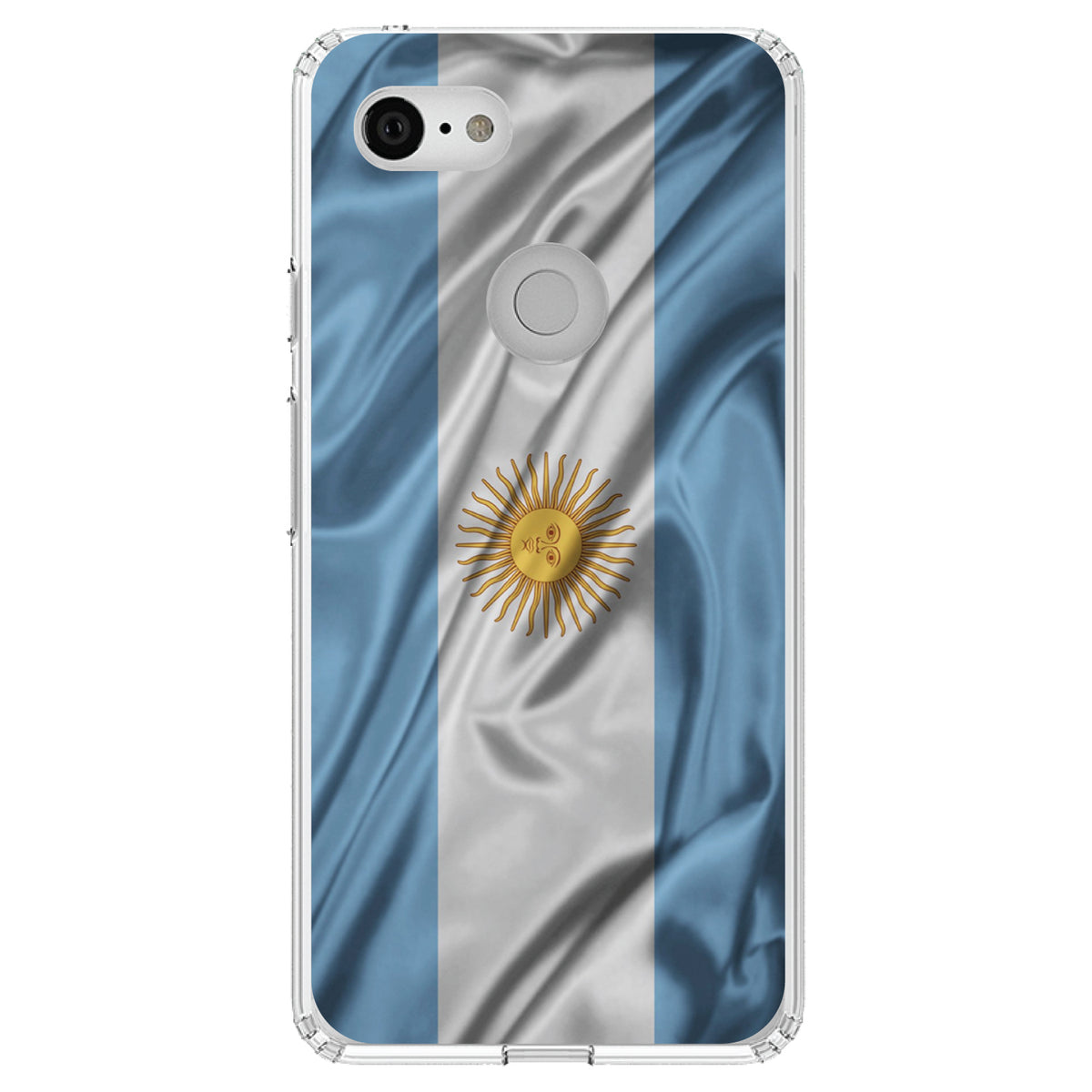 Argentina Waving Flag Clear Shockproof iPhone Case, view 22