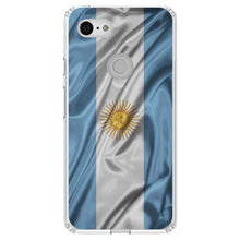 DistinctInk® Clear Shockproof Hybrid Case for Apple iPhone / Samsung Galaxy / Google Pixel - Argentina Waving Flag