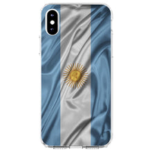 DistinctInk® Clear Shockproof Hybrid Case for Apple iPhone / Samsung Galaxy / Google Pixel - Argentina Waving Flag