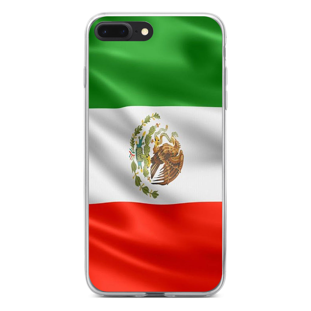 Red White Green Mexican Flag Mexico Clear Shockproof iPhone Case, view 6