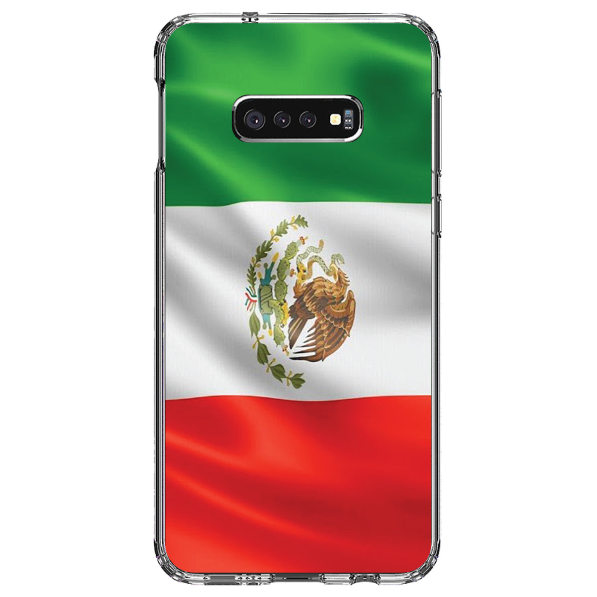 Red White Green Mexican Flag Mexico Clear Shockproof iPhone Case, view 18