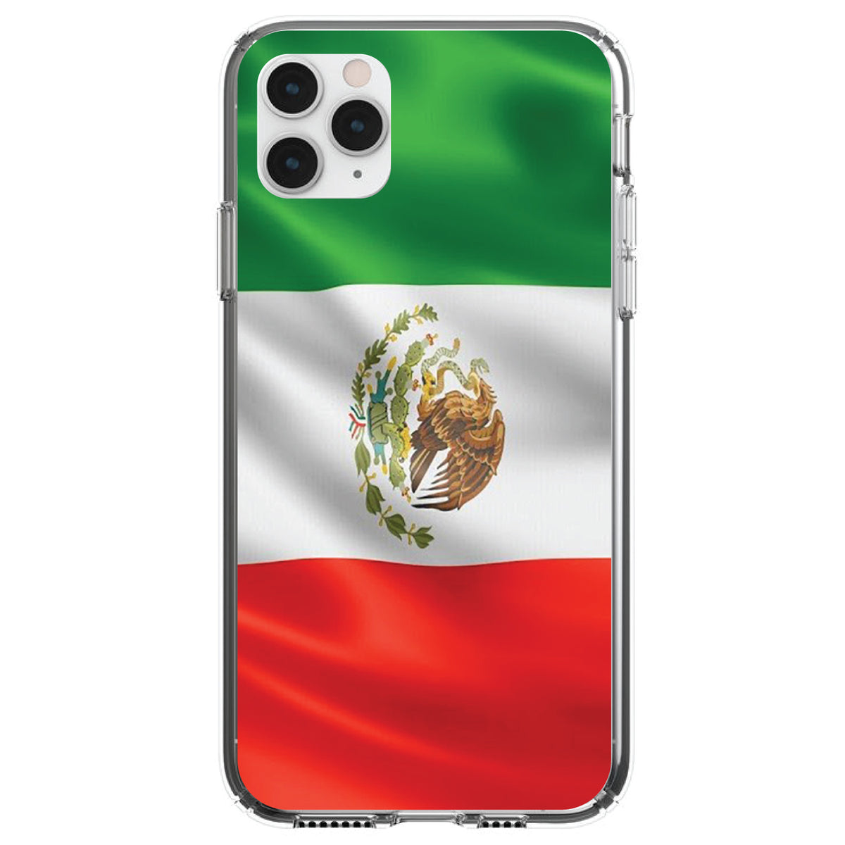 Red White Green Mexican Flag Mexico Clear Shockproof iPhone Case