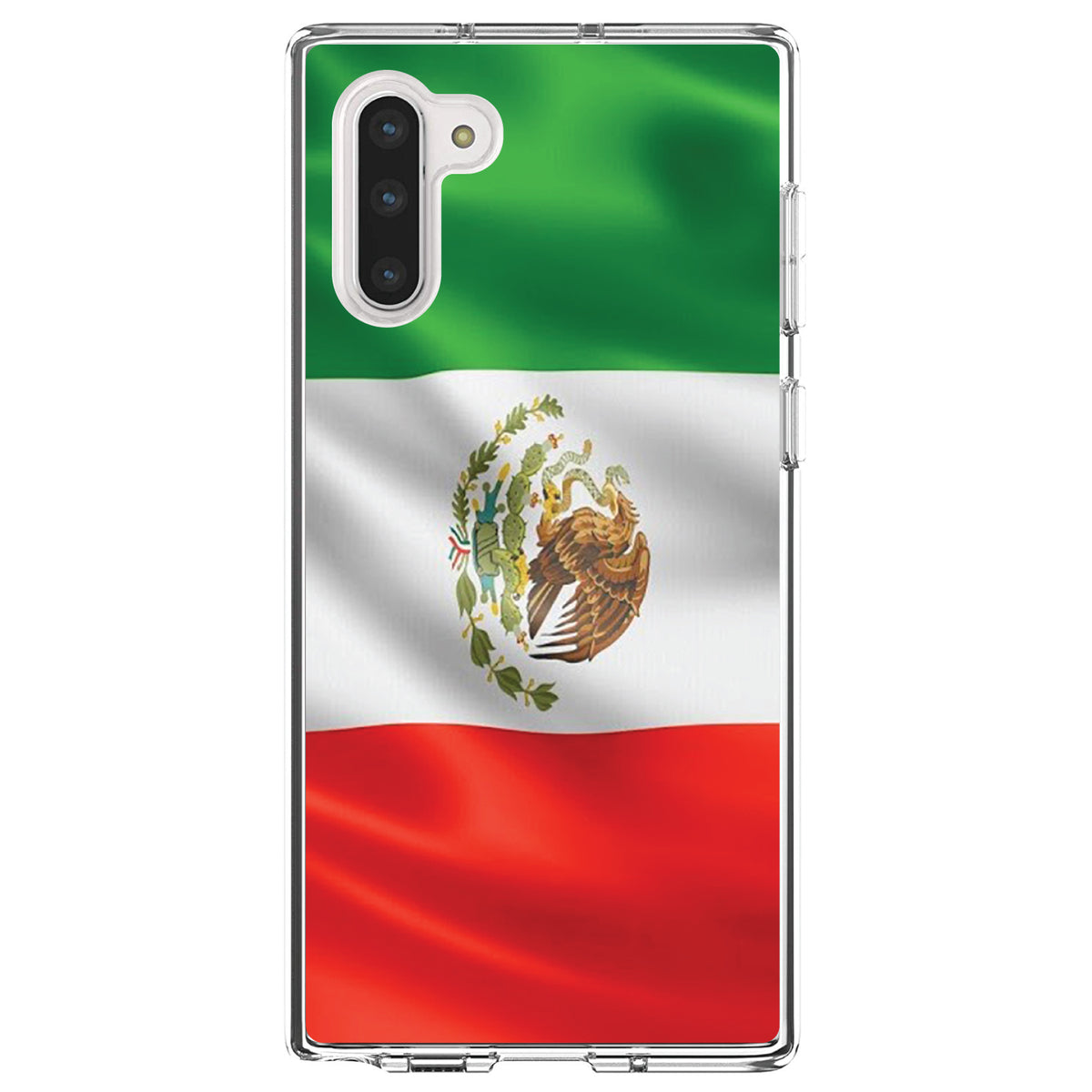 Red White Green Mexican Flag Mexico Clear Shockproof iPhone Case, view 9