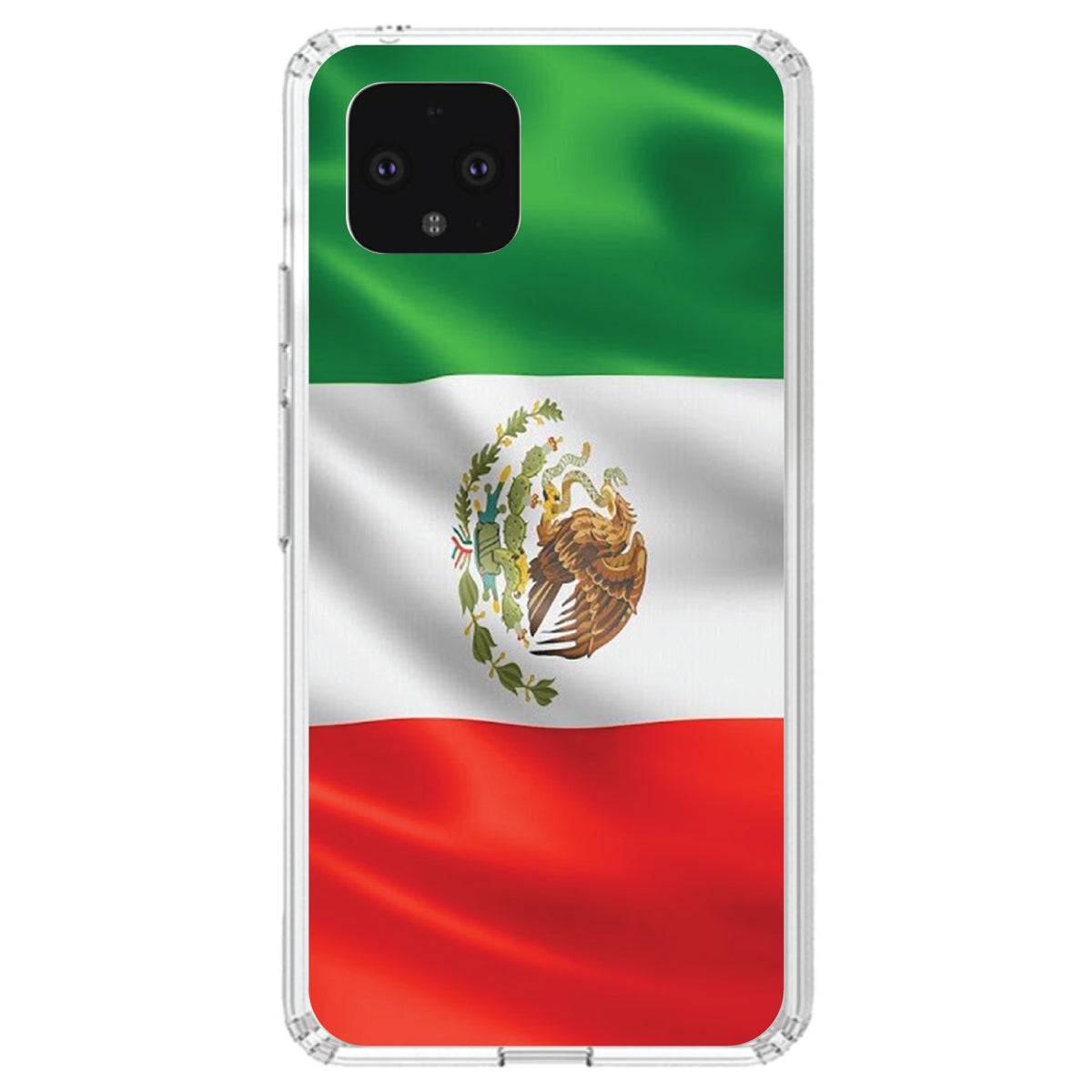 Red White Green Mexican Flag Mexico Clear Shockproof iPhone Case, view 24