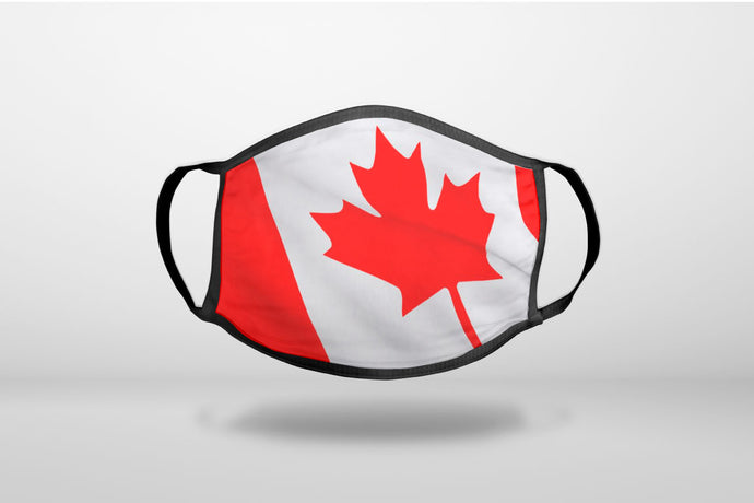 Red White Canadian Flag Canada - 3-Ply Reusable Soft Face Mask Covering, Unisex, Cotton Inner Layer
