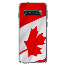 DistinctInk® Clear Shockproof Hybrid Case for Apple iPhone / Samsung Galaxy / Google Pixel - Red White Canadian Flag Canada