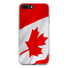 DistinctInk® Clear Shockproof Hybrid Case for Apple iPhone / Samsung Galaxy / Google Pixel - Red White Canadian Flag Canada
