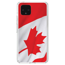DistinctInk® Clear Shockproof Hybrid Case for Apple iPhone / Samsung Galaxy / Google Pixel - Red White Canadian Flag Canada