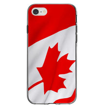 DistinctInk® Clear Shockproof Hybrid Case for Apple iPhone / Samsung Galaxy / Google Pixel - Red White Canadian Flag Canada