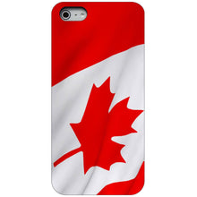 DistinctInk® Hard Plastic Snap-On Case for Apple iPhone or Samsung Galaxy - Red White Canadian Flag Canada