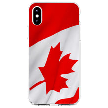 DistinctInk® Clear Shockproof Hybrid Case for Apple iPhone / Samsung Galaxy / Google Pixel - Red White Canadian Flag Canada