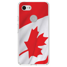 DistinctInk® Clear Shockproof Hybrid Case for Apple iPhone / Samsung Galaxy / Google Pixel - Red White Canadian Flag Canada