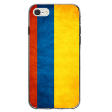 DistinctInk® Clear Shockproof Hybrid Case for Apple iPhone / Samsung Galaxy / Google Pixel - Colombia Old Flag