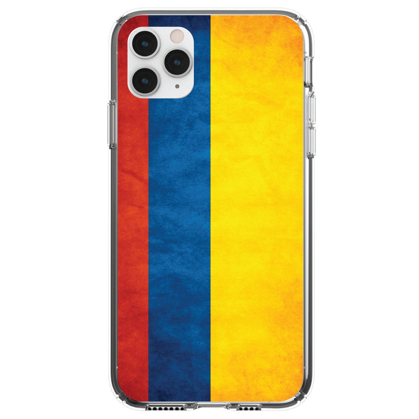 DistinctInk® Clear Shockproof Hybrid Case for Apple iPhone / Samsung Galaxy / Google Pixel - Colombia Old Flag