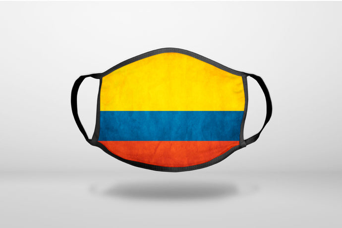 Colombia Old Flag - 3-Ply Reusable Soft Face Mask Covering, Unisex, Cotton Inner Layer