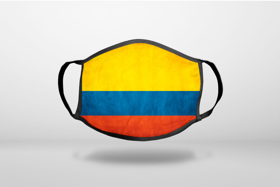 Colombia Old Flag - 3-Ply Reusable Soft Face Mask Covering, Unisex, Cotton Inner Layer