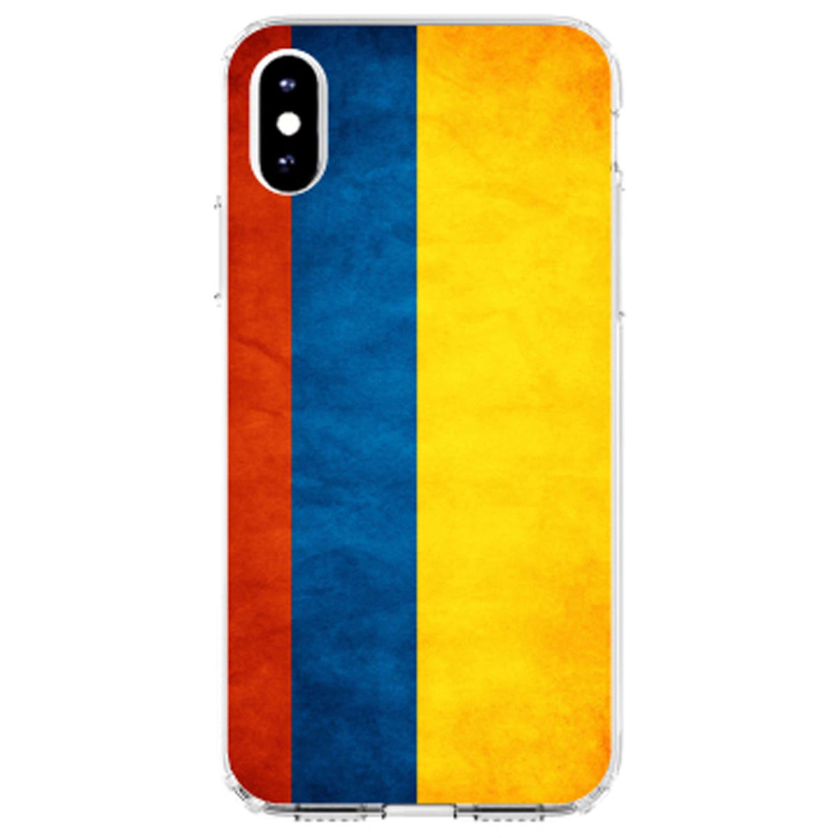 Colombia Old Flag Clear Shockproof iPhone Case, view 3