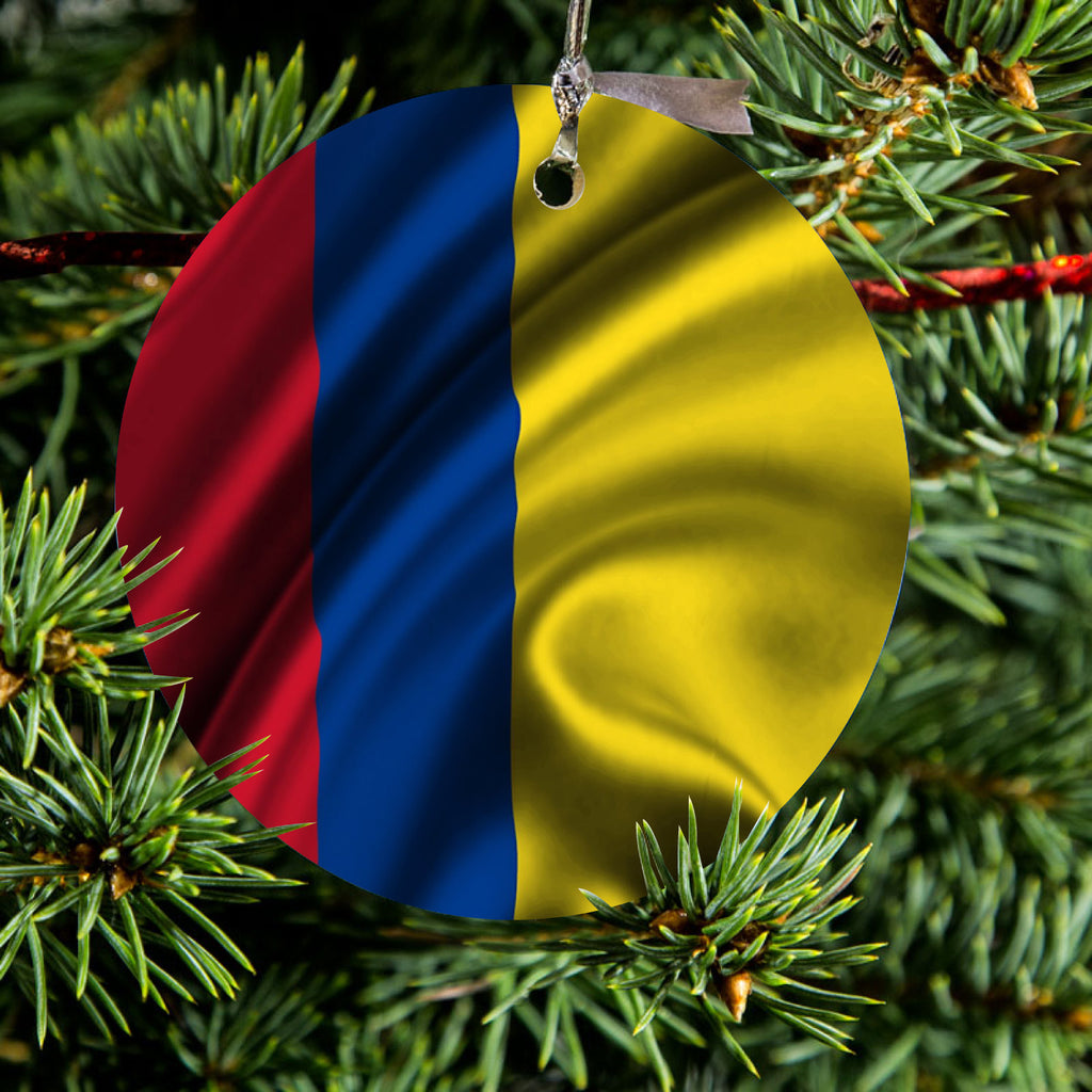 Colombia Waving Flag Ceramic Ornament, view 2