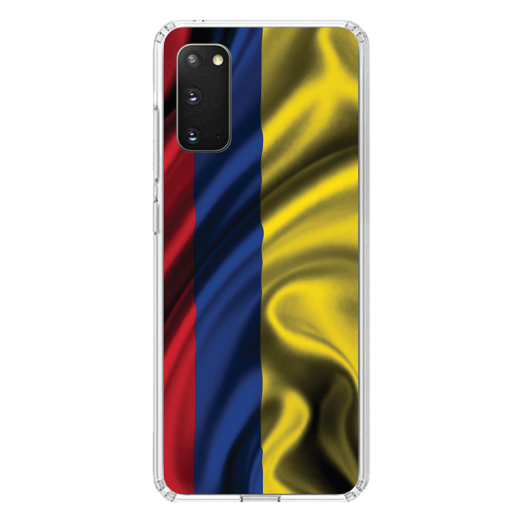 Colombia Waving Flag Clear Shockproof iPhone Case, view 13