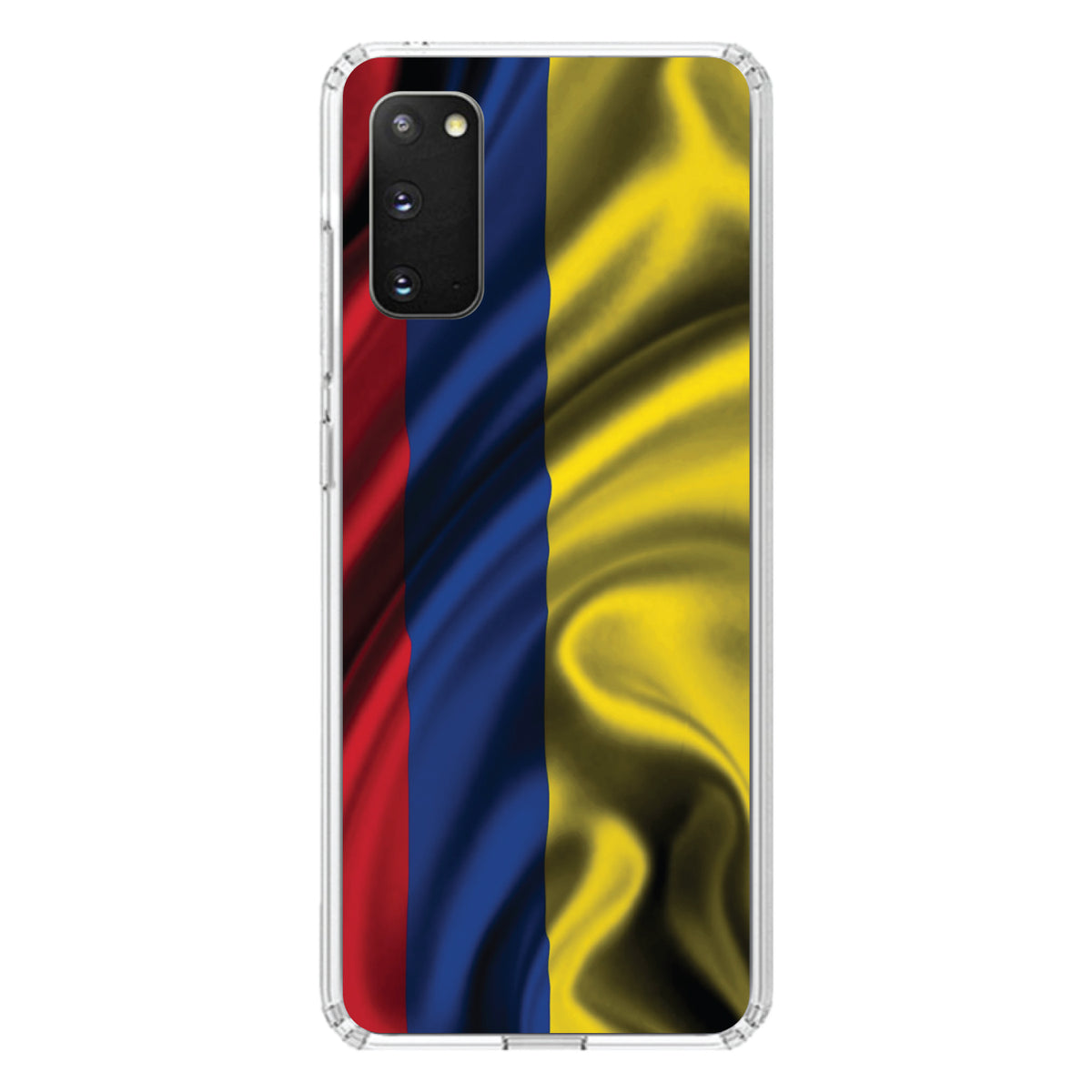 Colombia Waving Flag Clear Shockproof iPhone Case, view 13
