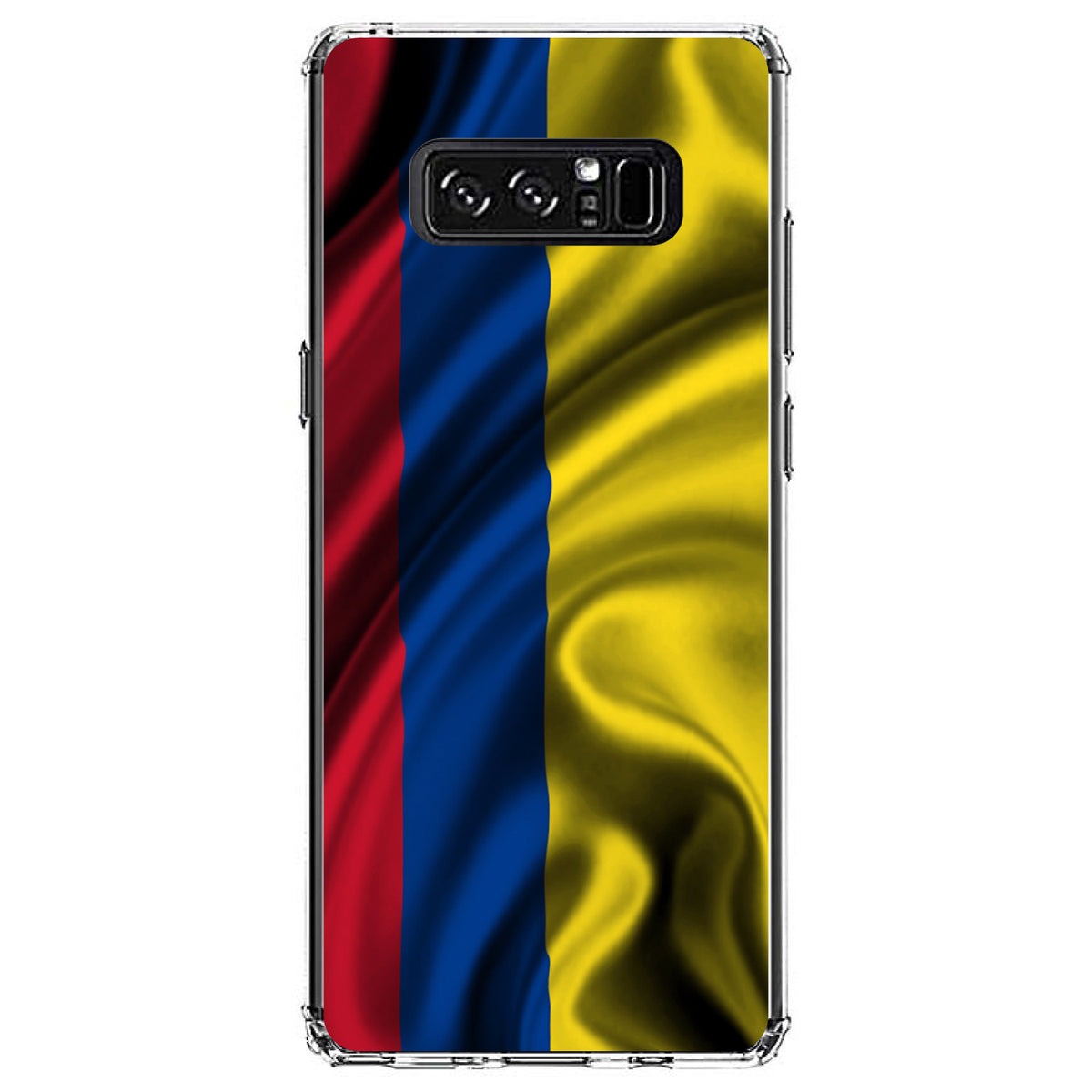Colombia Waving Flag Clear Shockproof iPhone Case, view 12