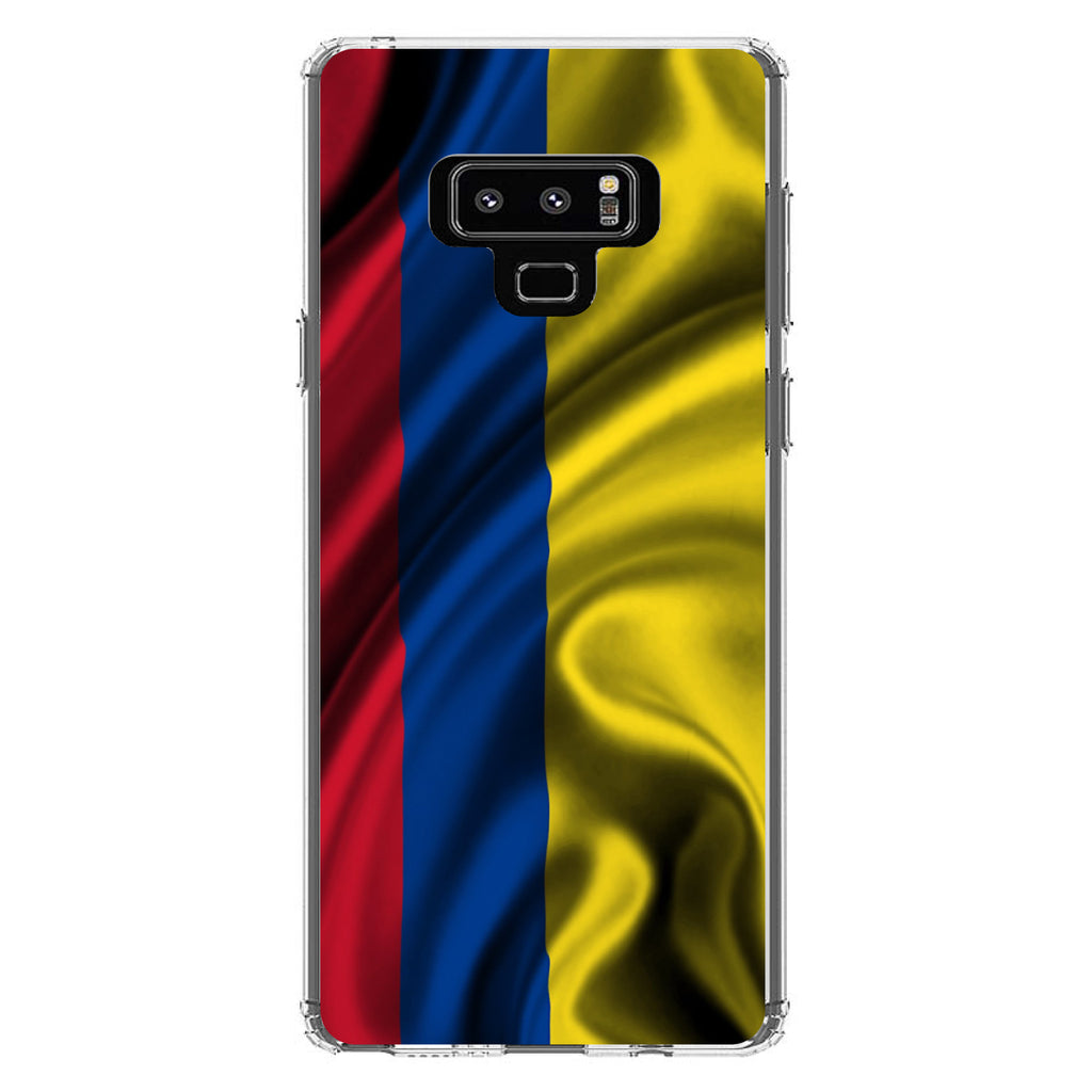 Colombia Waving Flag Clear Shockproof iPhone Case, view 11