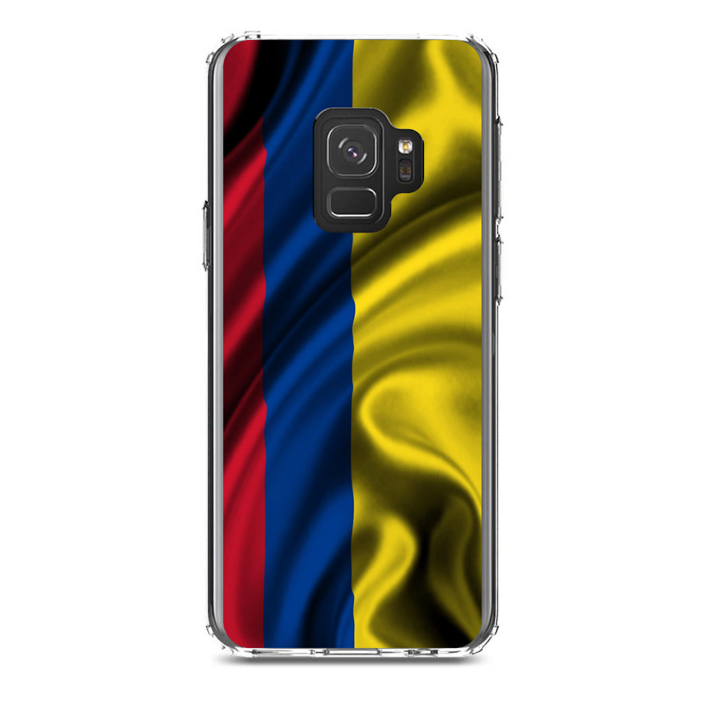 Colombia Waving Flag Clear Shockproof iPhone Case, view 19