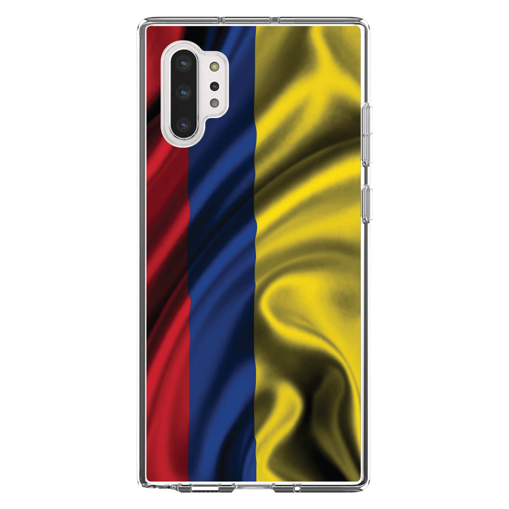 Colombia Waving Flag Clear Shockproof iPhone Case, view 10