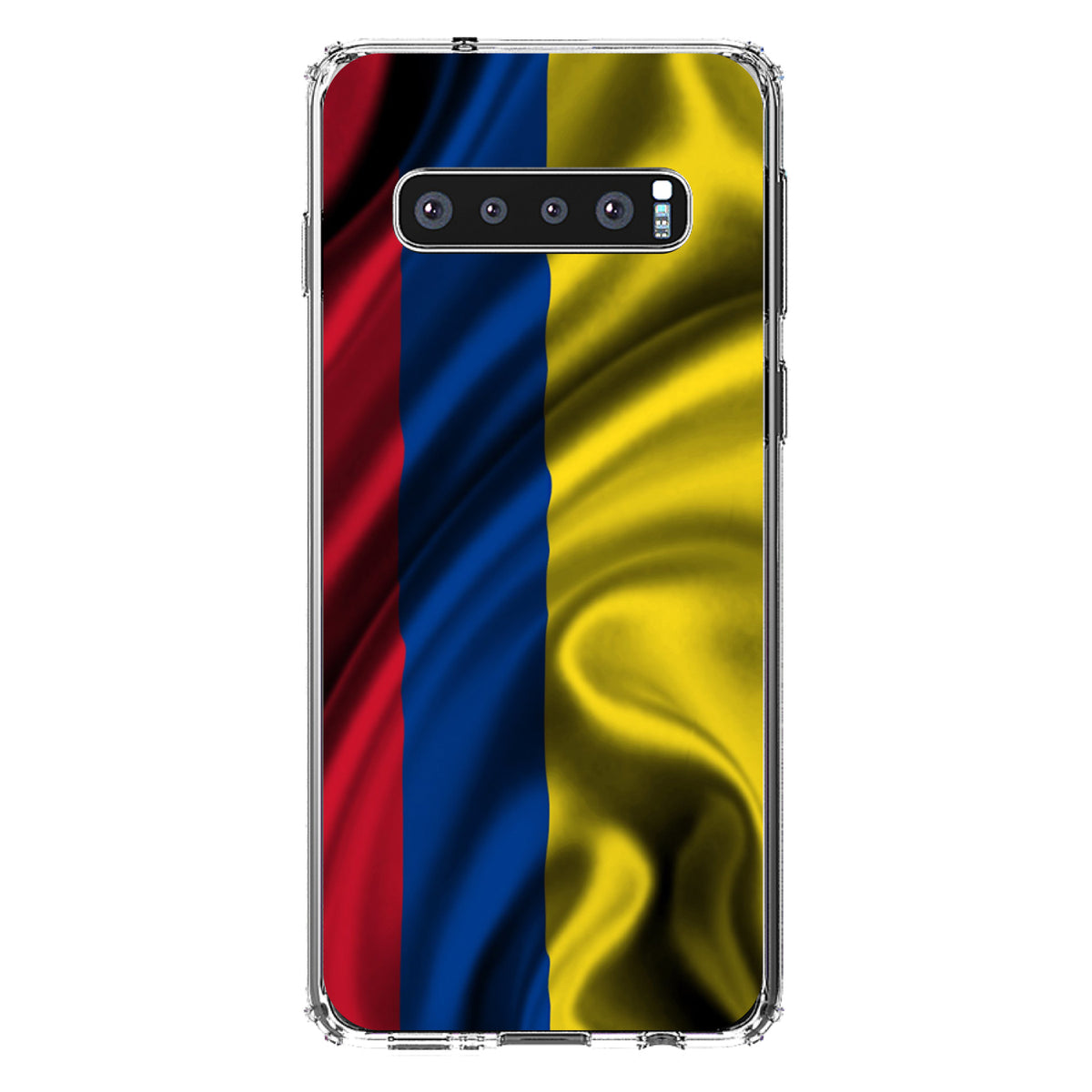 Colombia Waving Flag Clear Shockproof iPhone Case, view 16
