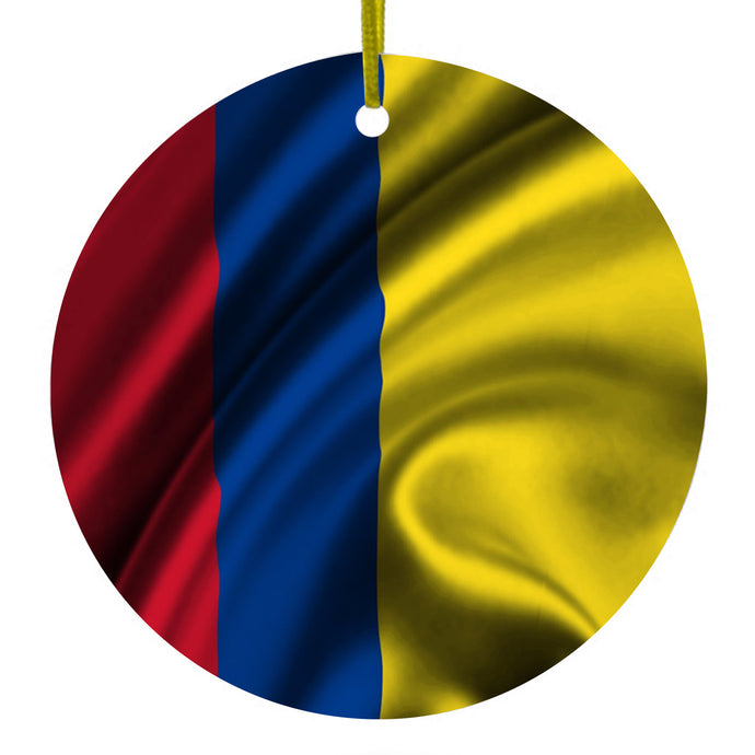 Colombia Waving Flag Ceramic Ornament