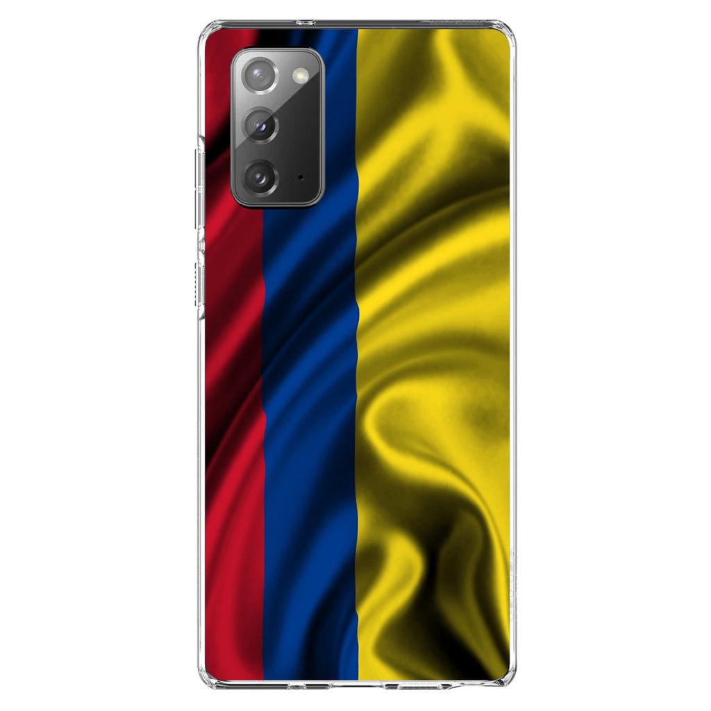 Colombia Waving Flag Clear Shockproof iPhone Case, view 7