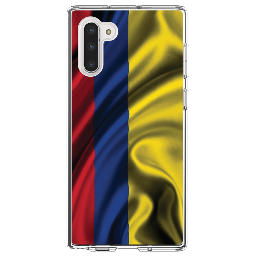 Colombia Waving Flag Clear Shockproof iPhone Case, view 9