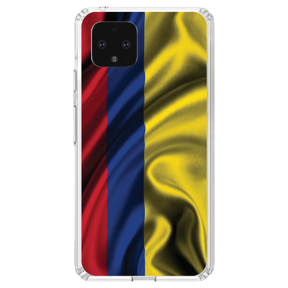 Colombia Waving Flag Clear Shockproof iPhone Case, view 23