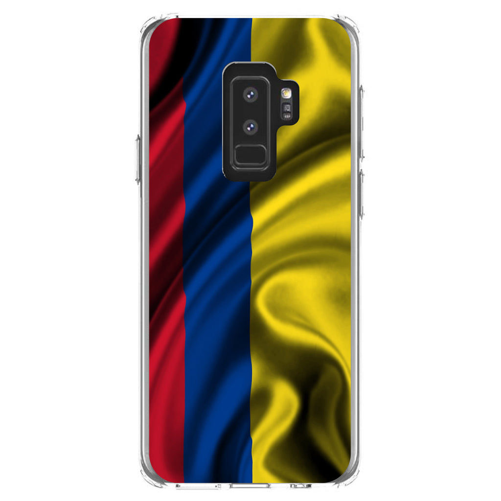 Colombia Waving Flag Clear Shockproof iPhone Case, view 20