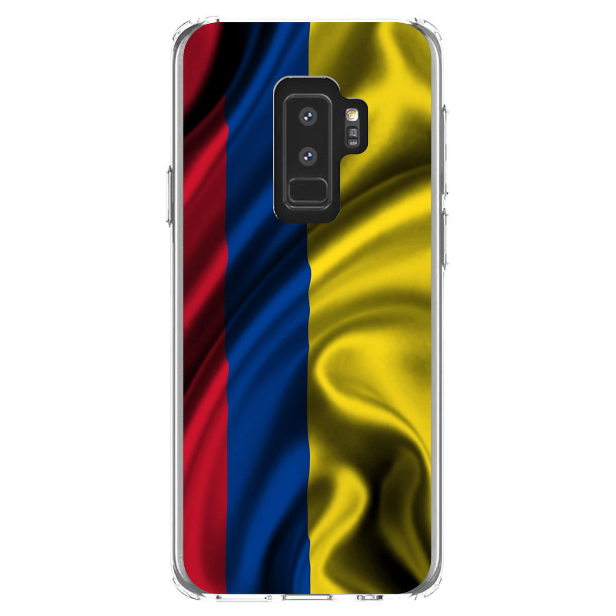 Colombia Waving Flag Clear Shockproof iPhone Case, view 20