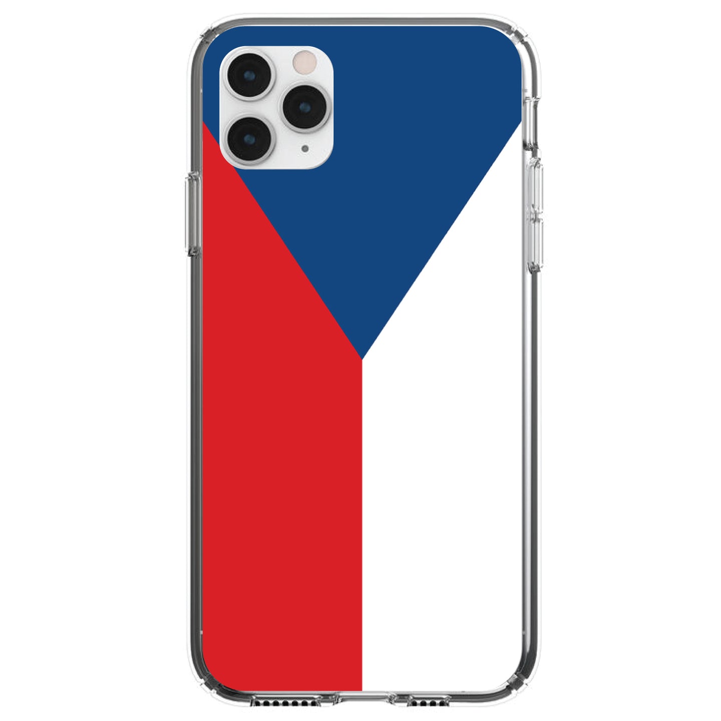 DistinctInk® Clear Shockproof Hybrid Case for Apple iPhone / Samsung Galaxy / Google Pixel - Czech Republic Flag