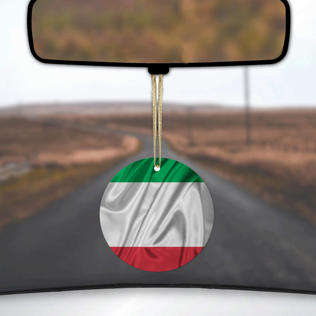 Italian Flag Italy Waving Red White Green Ceramic Ornament, view 3
