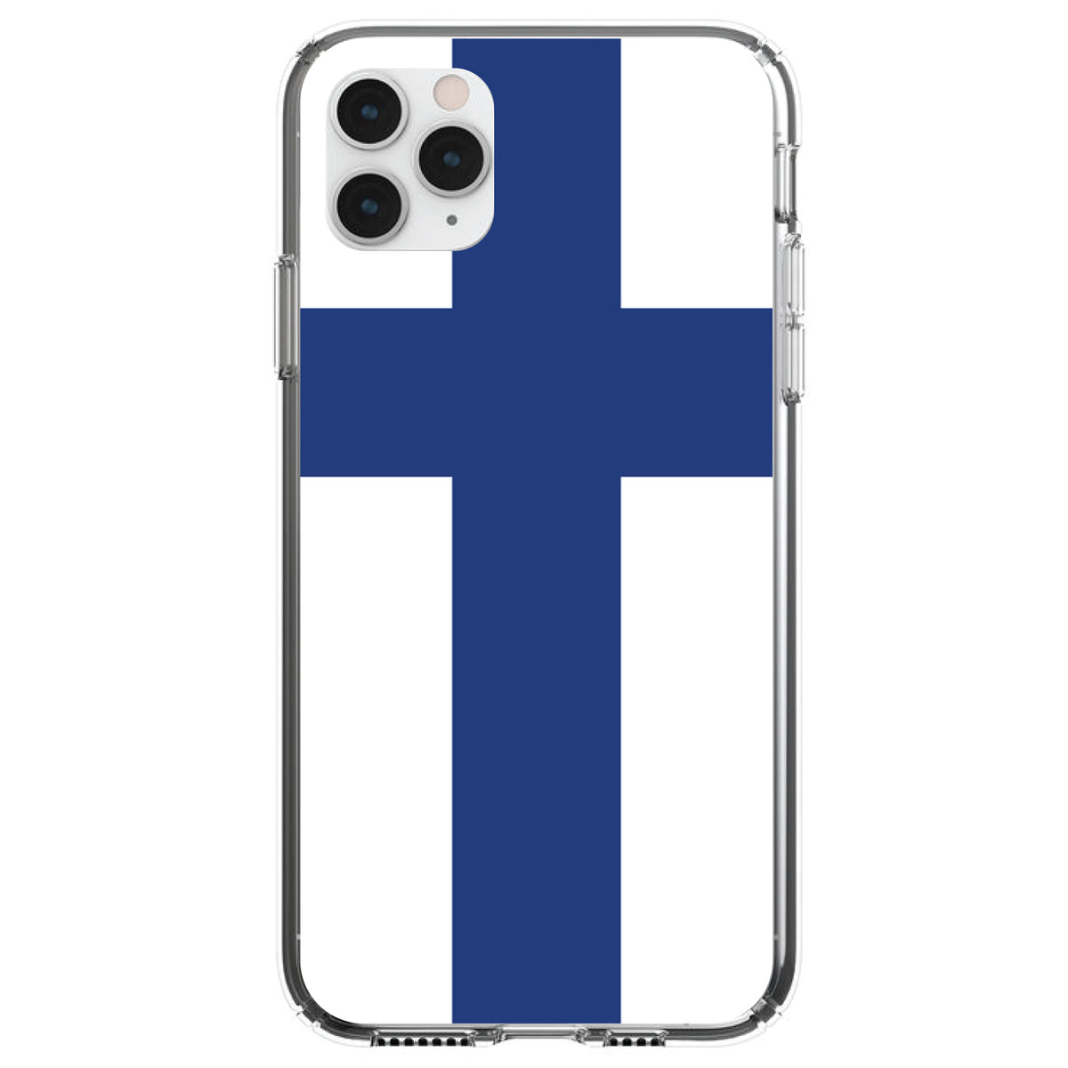 Finland Flag Clear Shockproof iPhone Case