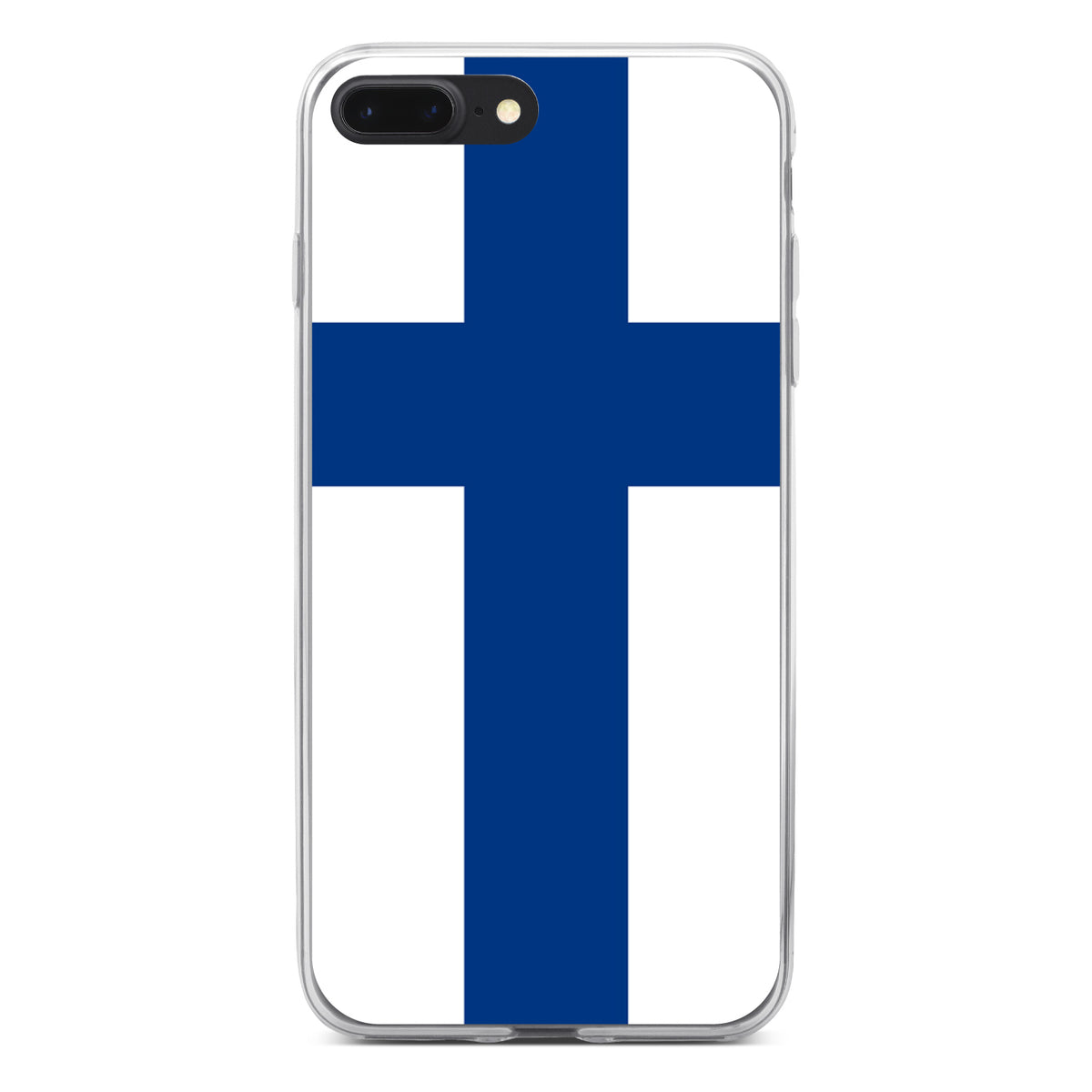 Finland Flag Clear Shockproof iPhone Case, view 6