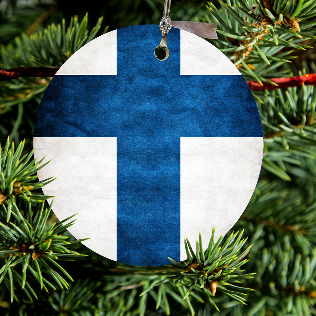 Finland Old Flag Ceramic Ornament, view 2