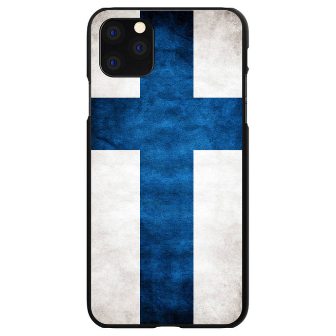 DistinctInk® Hard Plastic Snap-On Case for Apple iPhone or Samsung Galaxy - Finland Old Flag