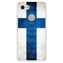 DistinctInk® Clear Shockproof Hybrid Case for Apple iPhone / Samsung Galaxy / Google Pixel - Finland Old Flag