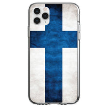 DistinctInk® Clear Shockproof Hybrid Case for Apple iPhone / Samsung Galaxy / Google Pixel - Finland Old Flag
