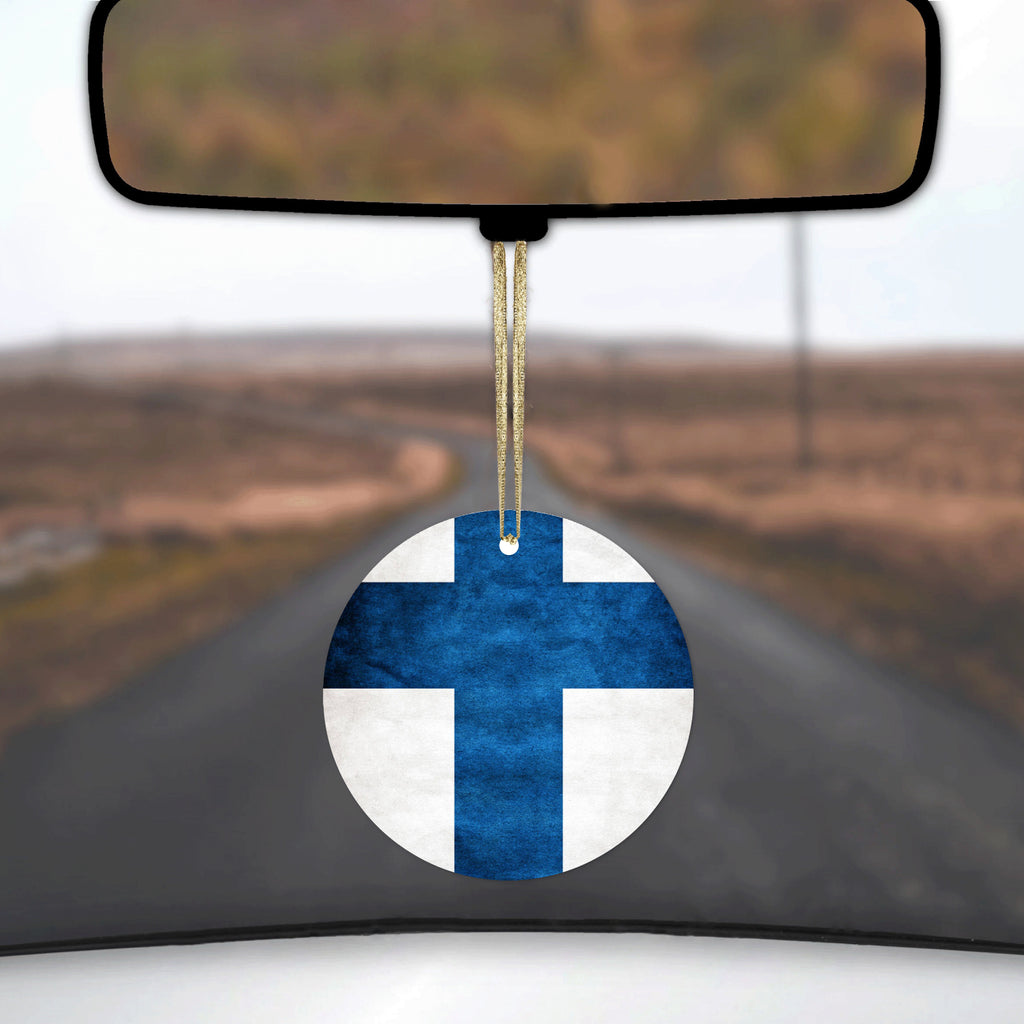 Finland Old Flag Ceramic Ornament, view 3